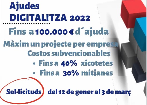 El Ivace avança la convocatòria d'ajudes Digitalitza 2022 